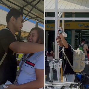 Bobet Baterbonia waved goodbye and hugged his mother for the last time